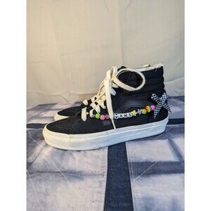 Women's Size 7.5 - VANS Sk8-Hi Top Black/True White Sneakers Skater [W08]